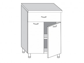 2.60.21 Шкаф-стол на 600мм с 1-м ящиком и 2-мя дверцами в Кунгуре - kungur.magazinmebel.ru | фото