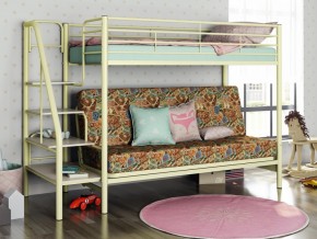 Двухъярусная кровать с диваном Мадлен 3 Слоновая кость-марки в Кунгуре - kungur.magazinmebel.ru | фото - изображение 1