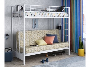 Двухъярусная кровать с диваном Мадлен белая-пифагор в Кунгуре - kungur.magazinmebel.ru | фото