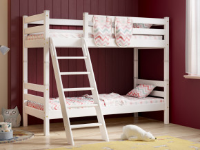 Двухъярусная кровать Соня вариант 10 с наклонной лестницей белая в Кунгуре - kungur.magazinmebel.ru | фото