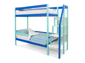 Двухъярусная кровать Svogen с бортиком мятно-синий в Кунгуре - kungur.magazinmebel.ru | фото - изображение 1
