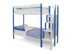 Двухъярусная кровать Svogen с бортиком синий-белый в Кунгуре - kungur.magazinmebel.ru | фото