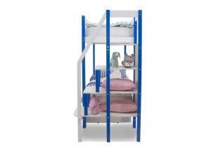 Двухъярусная кровать Svogen с ящиками и бортиком сине-белый в Кунгуре - kungur.magazinmebel.ru | фото - изображение 3