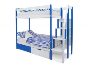 Двухъярусная кровать Svogen с ящиками сине-белый в Кунгуре - kungur.magazinmebel.ru | фото