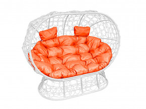 Кокон Лежебока на подставке с ротангом оранжевая подушка в Кунгуре - kungur.magazinmebel.ru | фото