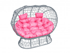 Кокон Лежебока на подставке с ротангом розовая подушка в Кунгуре - kungur.magazinmebel.ru | фото