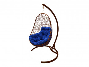 Кокон Овал с ротангом синяя подушка в Кунгуре - kungur.magazinmebel.ru | фото - изображение 1