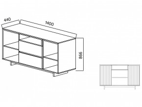 Комодино Moderno-1400 Ф5 в Кунгуре - kungur.magazinmebel.ru | фото - изображение 5