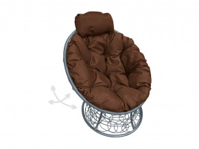 Кресло Папасан мини пружинка с ротангом коричневая подушка в Кунгуре - kungur.magazinmebel.ru | фото