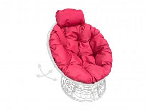 Кресло Папасан мини пружинка с ротангом красная подушка в Кунгуре - kungur.magazinmebel.ru | фото - изображение 1
