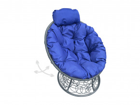 Кресло Папасан мини пружинка с ротангом синяя подушка в Кунгуре - kungur.magazinmebel.ru | фото - изображение 1