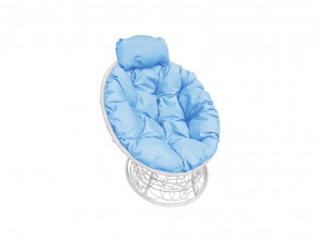 Кресло Папасан мини с ротангом голубая подушка в Кунгуре - kungur.magazinmebel.ru | фото
