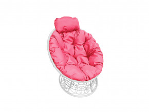 Кресло Папасан мини с ротангом розовая подушка в Кунгуре - kungur.magazinmebel.ru | фото