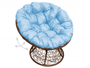 Кресло Папасан пружинка с ротангом голубая подушка в Кунгуре - kungur.magazinmebel.ru | фото - изображение 1