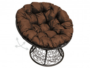 Кресло Папасан пружинка с ротангом коричневая подушка в Кунгуре - kungur.magazinmebel.ru | фото