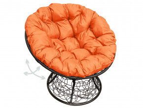 Кресло Папасан пружинка с ротангом оранжевая подушка в Кунгуре - kungur.magazinmebel.ru | фото - изображение 1