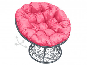 Кресло Папасан пружинка с ротангом розовая подушка в Кунгуре - kungur.magazinmebel.ru | фото - изображение 1