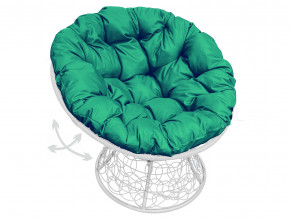 Кресло Папасан пружинка с ротангом зелёная подушка в Кунгуре - kungur.magazinmebel.ru | фото