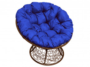 Кресло Папасан с ротангом синяя подушка в Кунгуре - kungur.magazinmebel.ru | фото