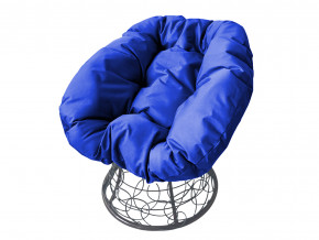Кресло Пончик с ротангом синяя подушка в Кунгуре - kungur.magazinmebel.ru | фото