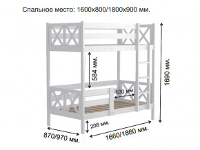 Кровать 2-х ярусная Аист-2 Прованс белый 1800х900 мм в Кунгуре - kungur.magazinmebel.ru | фото - изображение 2