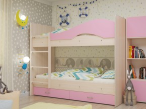 Кровать 2-х ярусная Мая с ящиками на латофлексах розовая в Кунгуре - kungur.magazinmebel.ru | фото - изображение 1