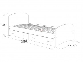 Кровать-6 одинарная с 2-мя ящиками 800*2000 ясень анкор в Кунгуре - kungur.magazinmebel.ru | фото - изображение 2