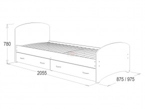 Кровать-6 одинарная с 2-мя ящиками 800*2000 венге/млечный дуб в Кунгуре - kungur.magazinmebel.ru | фото - изображение 2