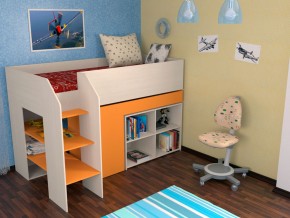 Кровать чердак Теремок 2 Оранжевый в Кунгуре - kungur.magazinmebel.ru | фото - изображение 1