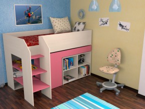 Кровать чердак Теремок 2 Розовый в Кунгуре - kungur.magazinmebel.ru | фото - изображение 1