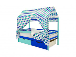 Кровать-домик Svogen с ящиками и бортиком мятно-синий в Кунгуре - kungur.magazinmebel.ru | фото - изображение 5