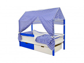 Кровать-домик Svogen с ящиками и бортиком сине-белый в Кунгуре - kungur.magazinmebel.ru | фото - изображение 4