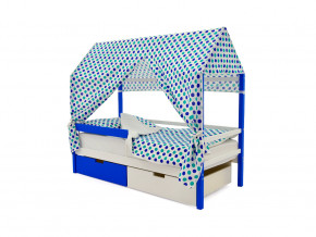 Кровать-домик Svogen с ящиками и бортиком сине-белый в Кунгуре - kungur.magazinmebel.ru | фото - изображение 5