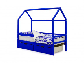 Кровать-домик Svogen с ящиками и бортиком синий в Кунгуре - kungur.magazinmebel.ru | фото - изображение 1