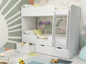Кровать двухъярусная Малыш двойняшка белый в Кунгуре - kungur.magazinmebel.ru | фото