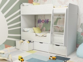 Кровать двухъярусная Малыш двойняшка белый феритейл в Кунгуре - kungur.magazinmebel.ru | фото