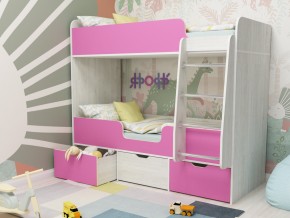 Кровать двухъярусная Малыш двойняшка винтерберг-розовый в Кунгуре - kungur.magazinmebel.ru | фото