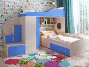 Кровать Кадет 2 Дуб молочный-голубой в Кунгуре - kungur.magazinmebel.ru | фото