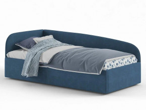 Кровать мягкая Денди на латах рогожка синяя в Кунгуре - kungur.magazinmebel.ru | фото