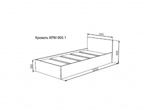 Кровать Мори КРМ 900.1 графит в Кунгуре - kungur.magazinmebel.ru | фото - изображение 2