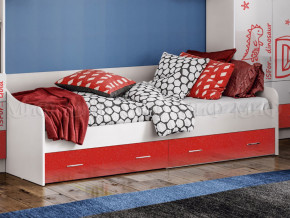 Кровать с ящиками Вега Алфавит Красный в Кунгуре - kungur.magazinmebel.ru | фото - изображение 1
