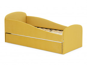 Кровать с ящиком Letmo горчичный (велюр) в Кунгуре - kungur.magazinmebel.ru | фото