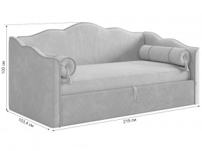 Кровать софа Лея 900 велюр латте/крем в Кунгуре - kungur.magazinmebel.ru | фото - изображение 2