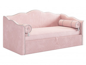 Кровать софа Лея 900 велюр нежно-розовый/галька в Кунгуре - kungur.magazinmebel.ru | фото
