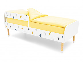 Кровать Stumpa Классика с бортиком рисунок Треугольники желтый, синий в Кунгуре - kungur.magazinmebel.ru | фото - изображение 1