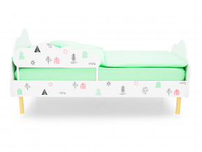 Кровать Stumpa Облако с бортиком рисунок Домики розовый, бирюзовый в Кунгуре - kungur.magazinmebel.ru | фото - изображение 3