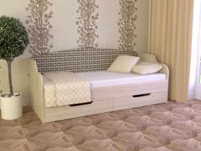 Кровать Юниор Тип 2 Микровелюр-плетенка светлая 800х1600 в Кунгуре - kungur.magazinmebel.ru | фото