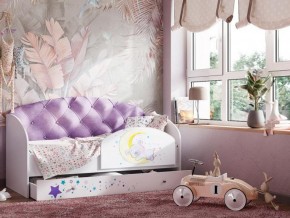 Кровать Звездочка с бортиком Белый-фиолетовый в Кунгуре - kungur.magazinmebel.ru | фото