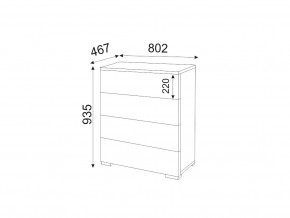 М05 (ручка брусок) Комод (4 ящика) в Кунгуре - kungur.magazinmebel.ru | фото