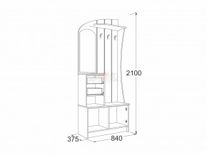 Прихожая Саша 20 ясень анкор в Кунгуре - kungur.magazinmebel.ru | фото - изображение 2